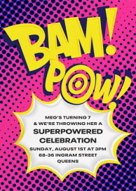 Bam Bam Pow - Birthday Invitation by Paperless Post