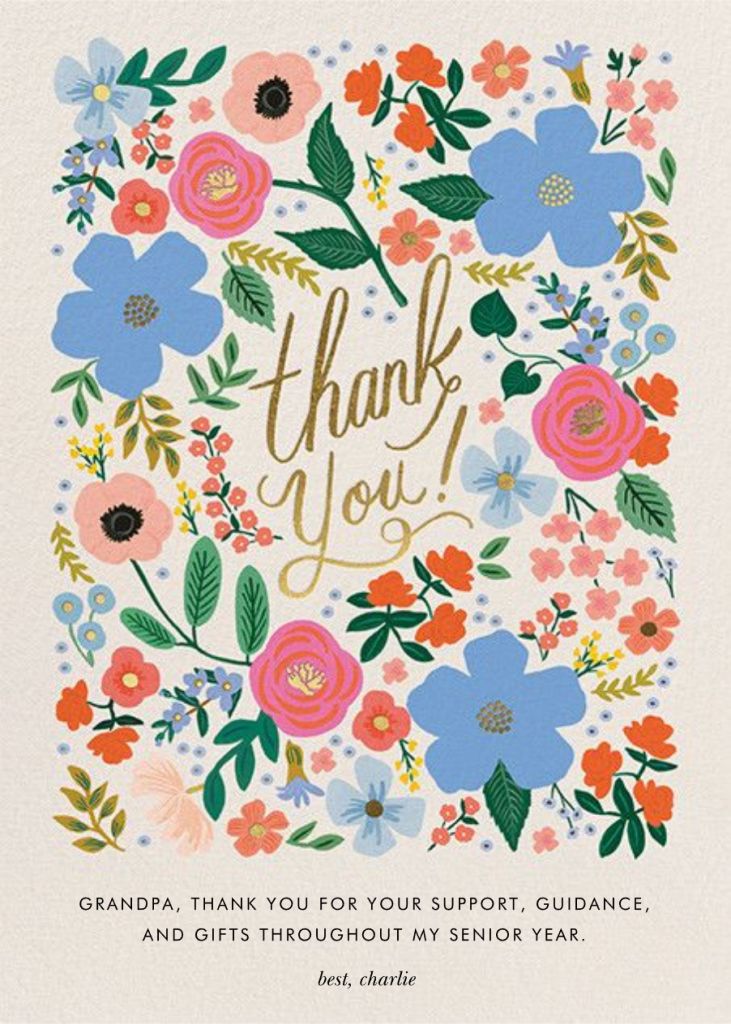 Wild Rose Thank You Card