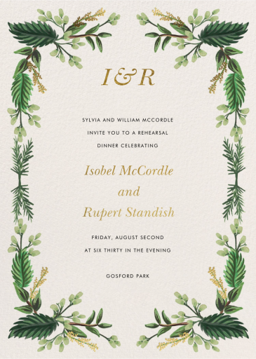 Evergreen Bough - Rehearsal Dinner Invitation by Rifle Paper Co.