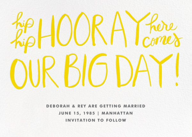 Hip Hip Hooray - Save the Date by Linda and Harriett