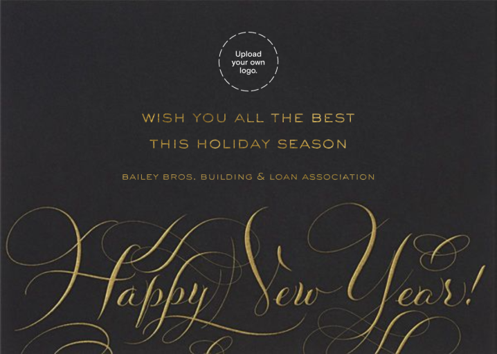 Happy New Year Script - New Year's Card by Bernard Maisner
