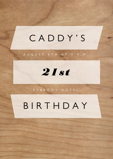 Wood Grain Color Slabs - Birthday Invitation by Paperless Post