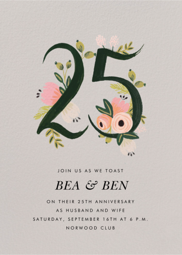 Botanic Numerals - Anniversary Invitation by Rifle Paper Co.