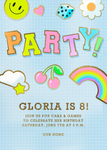 Cute Stickers - Birthday Invitation by Hello!Lucky