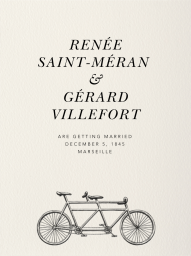 Bicycle Built for Two - Save the Date by Paperless Post