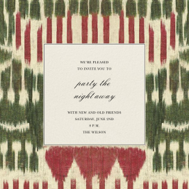 Fall Ikat Pink Green by Oscar de la Renta