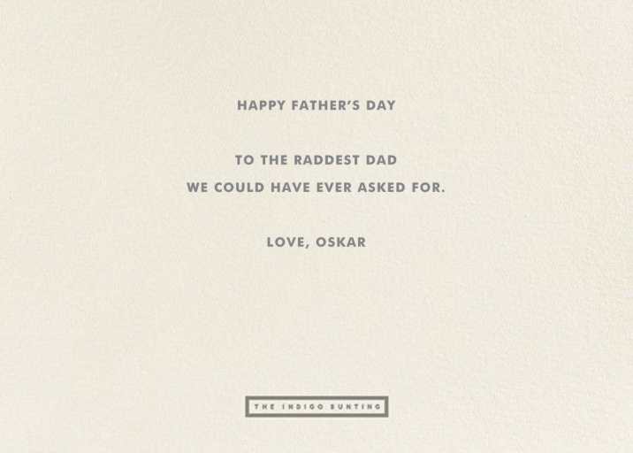 To The Greatest Pop - Father's Day Card by The Indigo Bunting - Back
