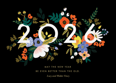 Lively Floral Year - Holiday Card by Rifle Paper Co.