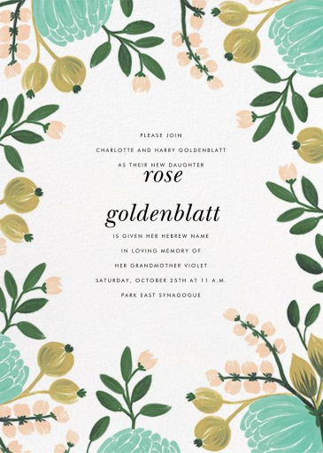 Blue Blooms - First Communion Invitation by Rifle Paper Co.
