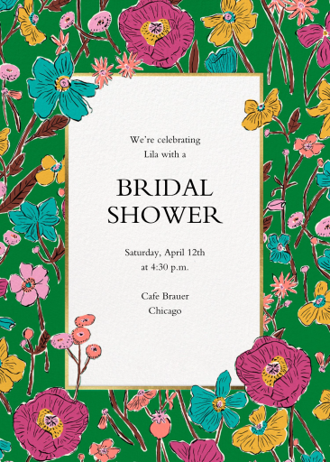 Gold Foil Florals - Bridal Shower Invitation by Liberty