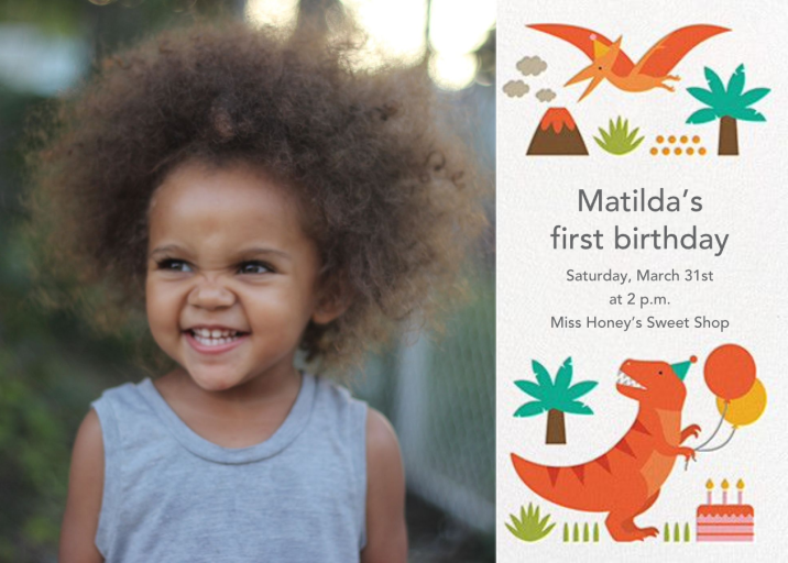 Prehistoric Party (Photo) - First Birthday Invitation by Petit Collage
