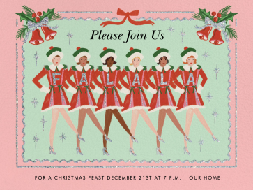Photo Elf Dancers Christmas Invitation