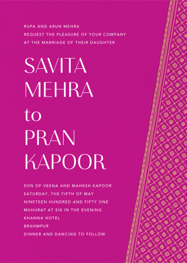 Choli - Wedding Invitation by Paperless Post