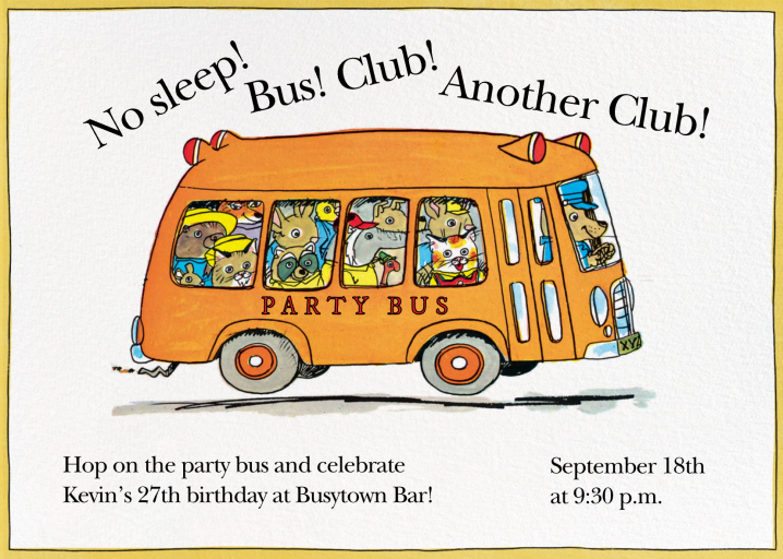 School Bus - Invitation by Richard Scarry