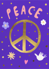 Gold Peace - Holiday Card by Carolyn Suzuki Studio