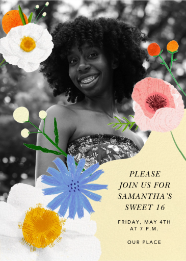 Loose Stems - Birthday Invitation by Carolyn Suzuki Studio