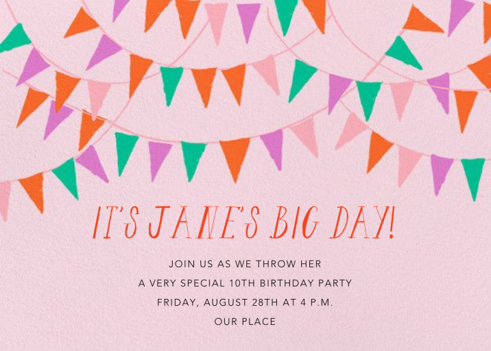 Mind Your Banners - Birthday Invitation by Mr. Boddington's Studio