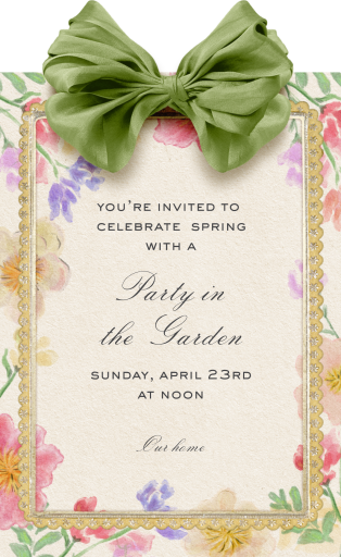 Satin Bow - Garden Party Invitation by Fin Fellowes