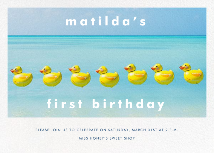 Duck Balloons - First Birthday Invitation by Gray Malin