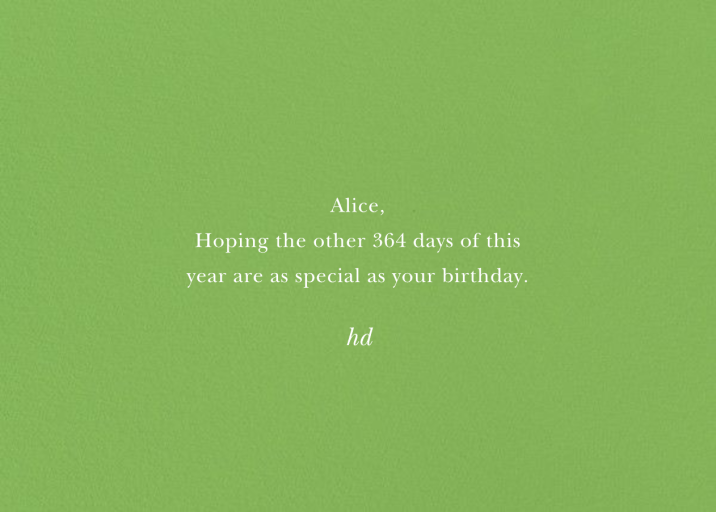 Happy Birthday - Birthday Card by Bernard Maisner - Back