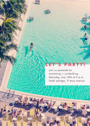 Swimming Pool - Pool Party Invitation by Gray Malin