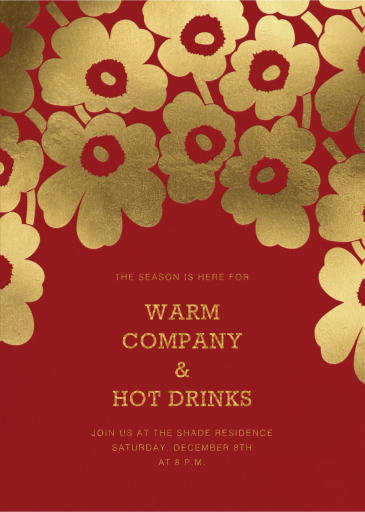 Gold Unikko - Winter Party Invitation by Marimekko