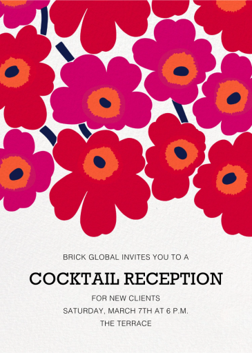 Unikko (Tall) - Cocktail Party Invitation by Marimekko