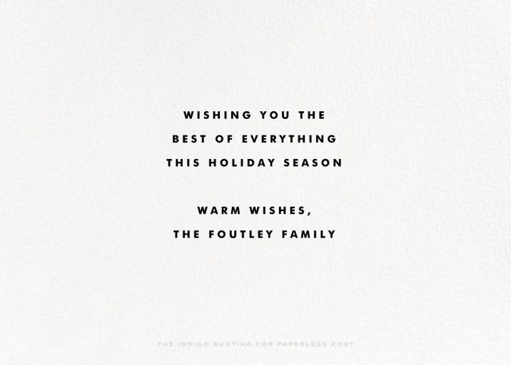 City Snow - Greeting Card by The Indigo Bunting - Back