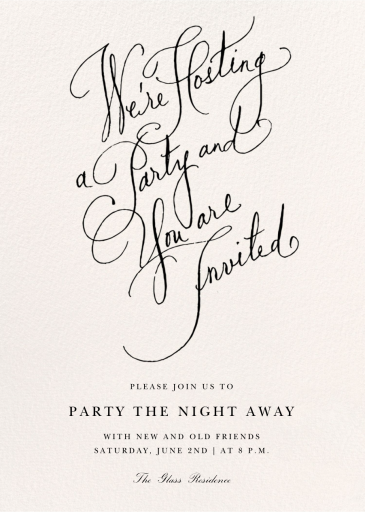 Scripted - Cocktail Party Invitation by Stephanie Fishwick