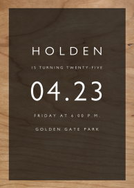 Wood Grain Color Block - Birthday Invitation by Paperless Post