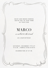 Plume Tall - Bar & Bat Mitzvah Invitation by Paperless Post