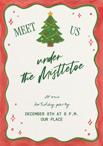Illustrated Tree Holiday Invitation