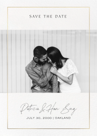 Thin Gold Border Photo - Save the Date by Paperless Post