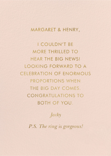 Congrats Engagement - Congratulations Card by Rifle Paper Co. - Back