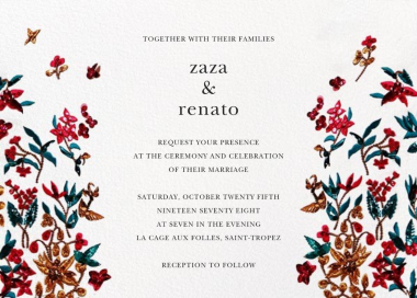 Embossed Floral - Wedding Invitation by Oscar de la Renta