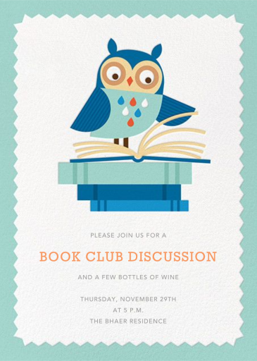 Owl-Nighter - Book Club Invitation by Petit Collage