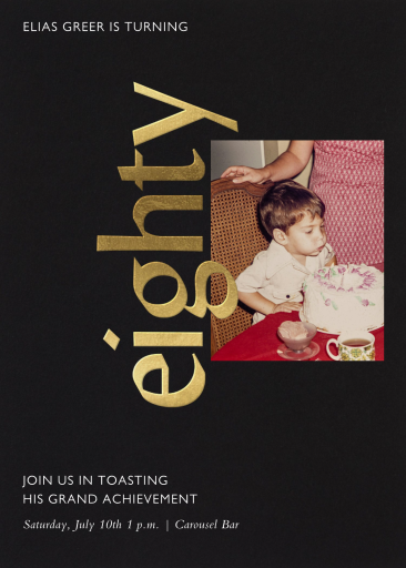 Celebration Photo - 80th Birthday Invitation by Paperless Post