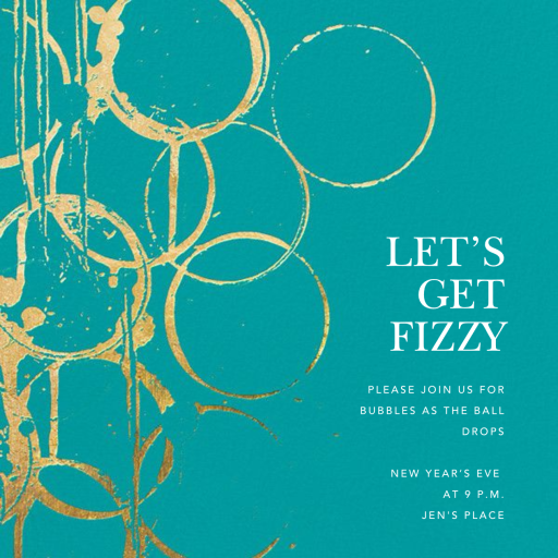 Metallic Circles Watermark - New Year's Eve Invitation by Kelly Wearstler