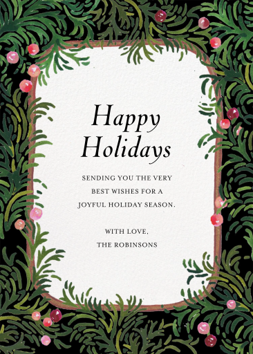 Wintergreen Border - Greeting Card by Happy Menocal - Back