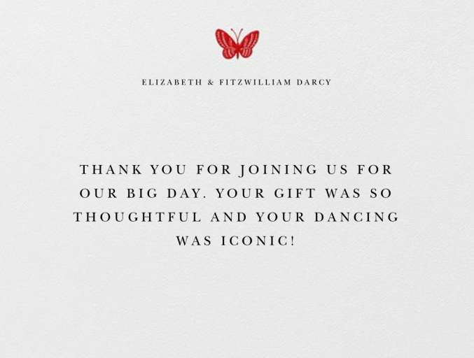 Floral Applique (Thank You) - Stationery by Oscar de la Renta