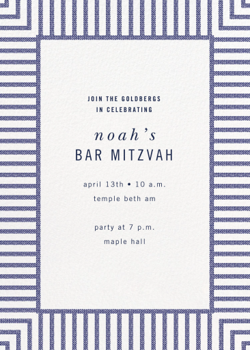 Seersucker Stripe - Bar & Bat Mitzvah Invitation by kate spade new york