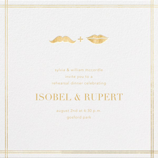 Lips and Stache - Rehearsal Dinner Invitation by Jonathan Adler
