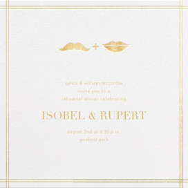 Lips and Stache - Rehearsal Dinner Invitation by Jonathan Adler