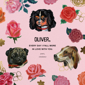 Fetards (Chienne) - Valentine's Day Card by Nathalie Lété