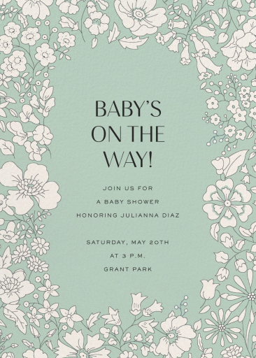 Minimal Floral Border Invitation