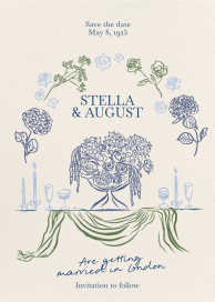 Drawn Floral Table Save the Date