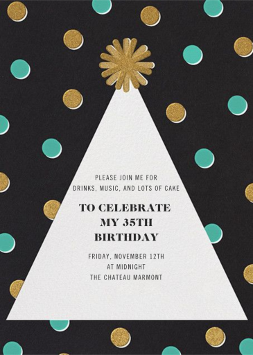 Pom Pom Party Hat Modern by Paperless Post