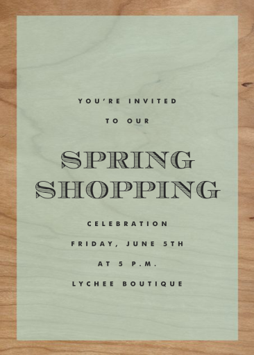 Wood Grain Color Block - Dining & Drinks Invitation by paperless_post