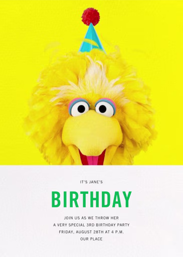 Big Bird - Birthday Invitation by Sesame Street