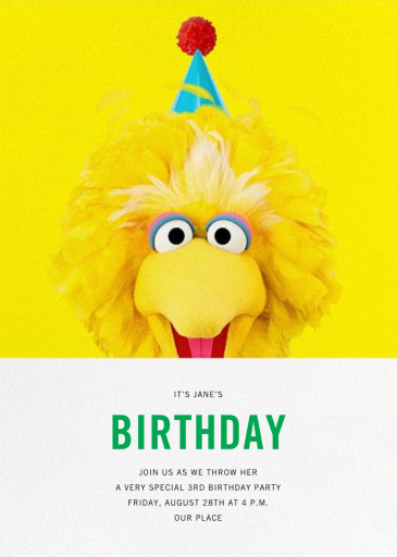 Big Bird - Invitation by Sesame Street